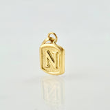 Dije Letra N Marco Texturizado 0.35gr / 1.5cm / Oro Amarillo 18K *