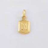 Dije Letra N Marco Texturizado 0.35gr / 1.5cm / Oro Amarillo 18K *