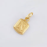 Dije Letra N Marco Texturizado 0.35gr / 1.5cm / Oro Amarillo 18K *