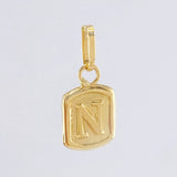 Dije Letra N Marco Texturizado 0.3gr / 1.5cm / Oro Amarillo 18K ©