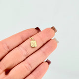 Dije Letra N Marco Texturizado 0.35gr / 1.5cm / Oro Amarillo 18K *