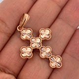 Dije Cruz Trebol 4.55gr / 4.1cm / Oro Rosa Nac.Esp. 18K %