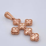 Dije Cruz Trebol 4.55gr / 4.1cm / Oro Rosa Nac.Esp. 18K %