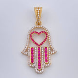 Dije Mano Hamsa 4.3gr / 4cm / Dos Oros Amarillo Blanco 18K %