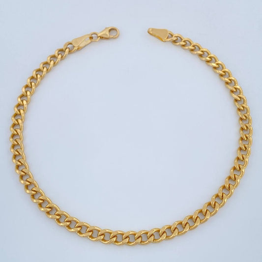 Pulso Cubano 3.85gr / 19.4cm / 3mm Oro Amarillo +1 18K $
