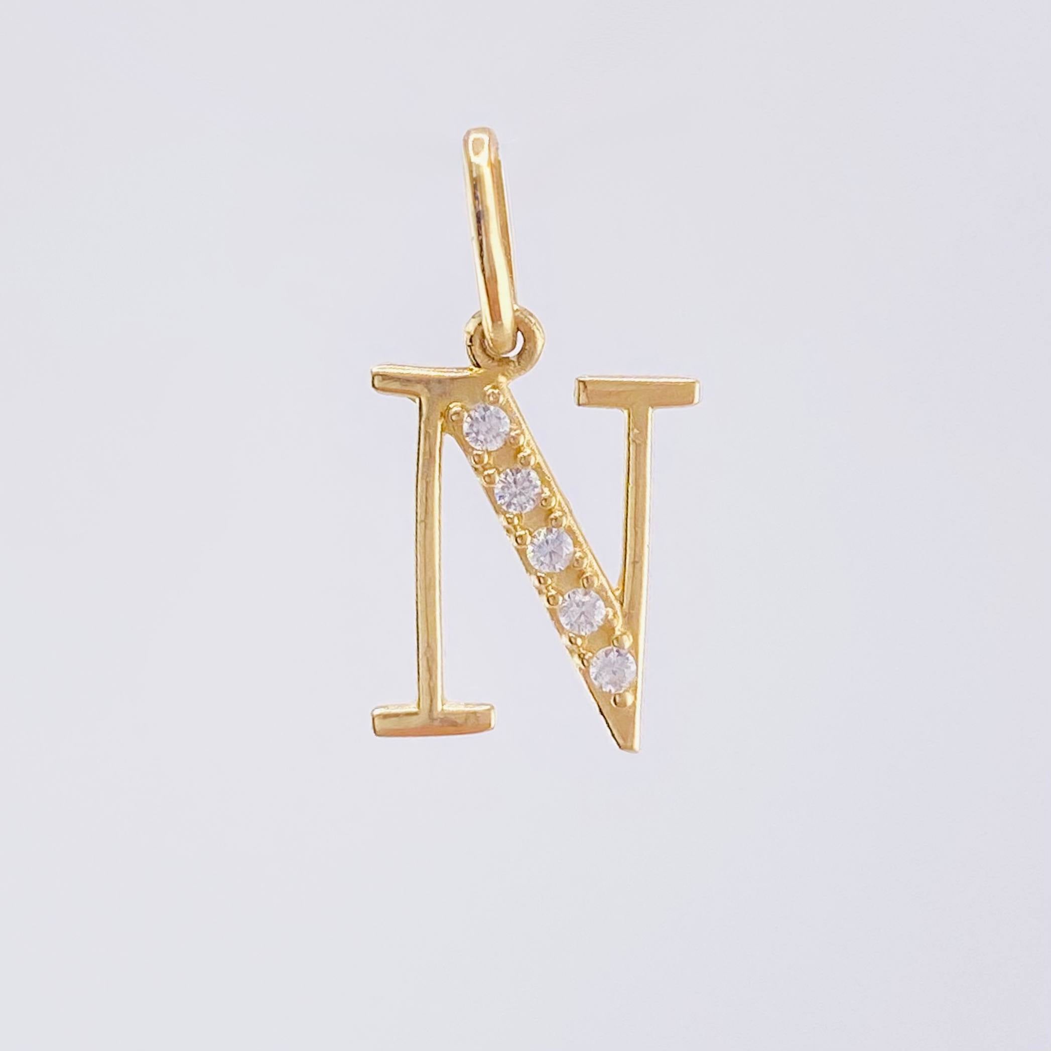 Dije Letra N 0.8gr / 2cm / Oro Amarillo 18K