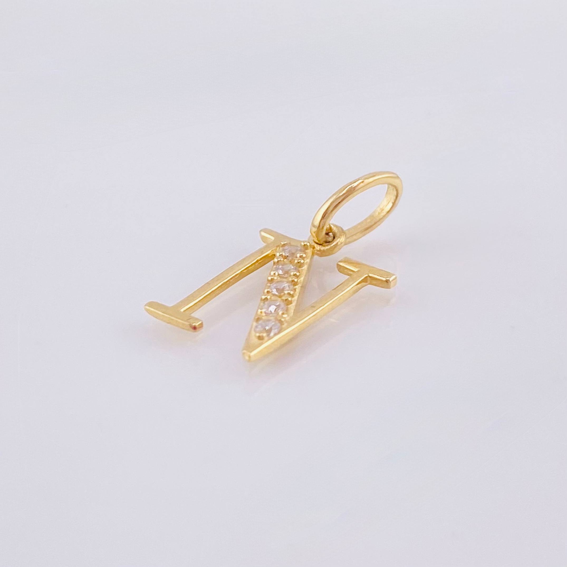 Dije Letra N 0.8gr / 2cm / Oro Amarillo 18K