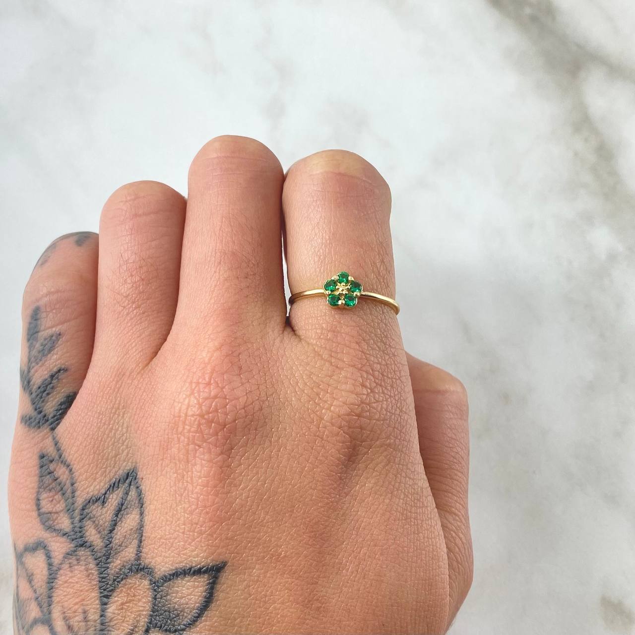 Anillo Flor Sacura 1.2gr / T5 3/4 / Oro 18K -