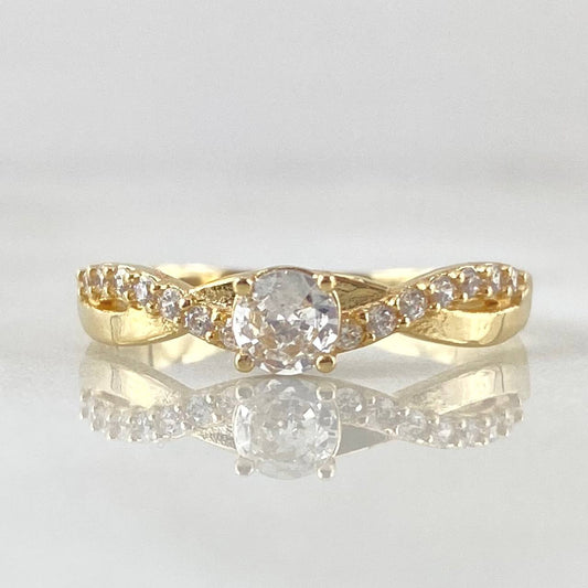 Anillo Solitario Infinito Unilateral 2.1gr / T6 3/4 / Oro 18K -