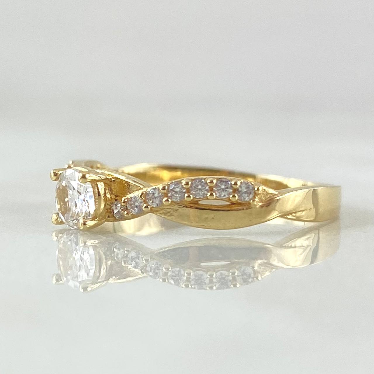 Anillo Solitario Infinito Unilateral 2.1gr / T6 3/4 / Oro 18K -