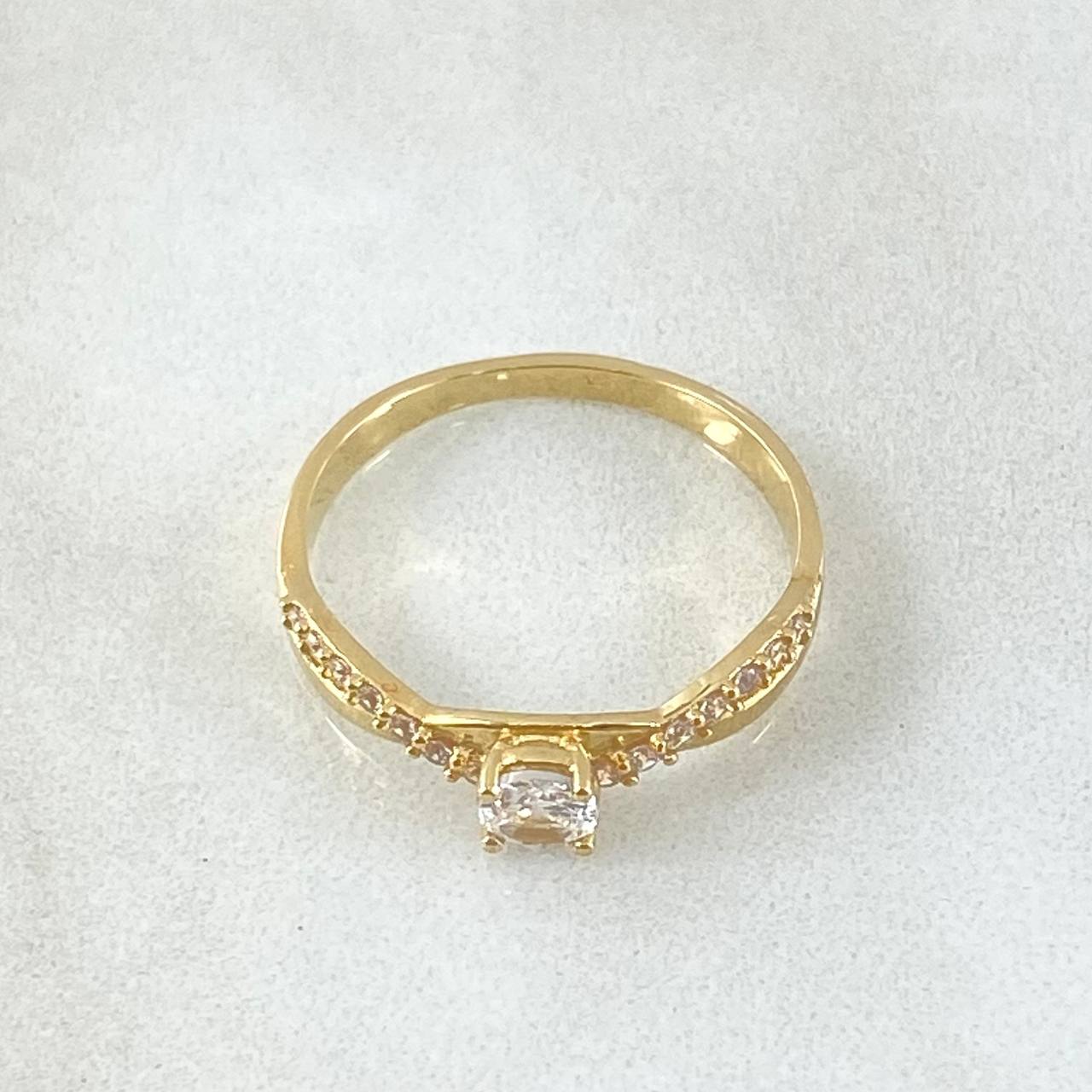 Anillo Solitario Infinito Unilateral 2.1gr / T6 3/4 / Oro 18K -