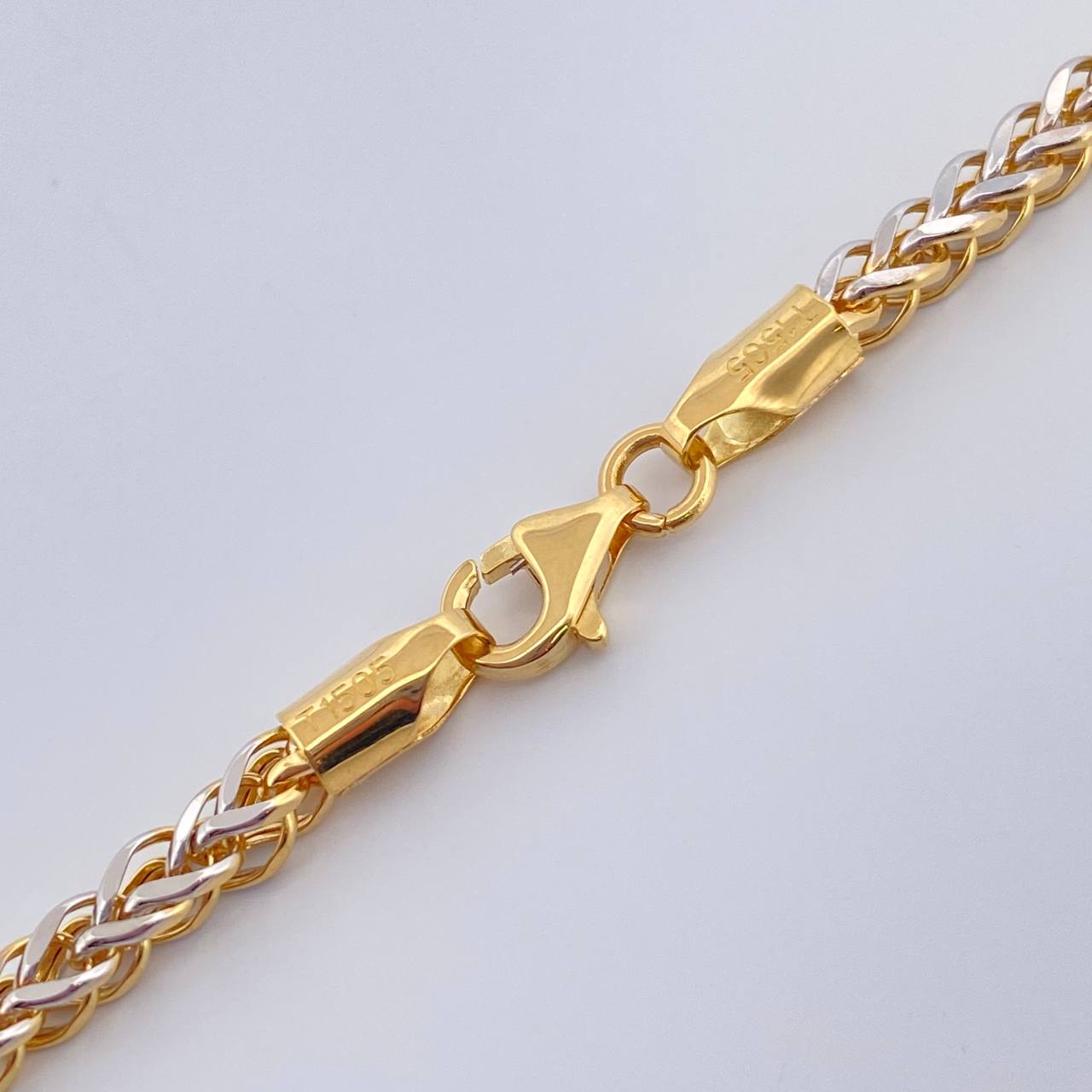 Cadena Franco 12.6gr / 65cm / 2.76mm Dos Oros Amarillo Blanco +3 18K $