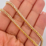 Cadena Franco 12.6gr / 65cm / 2.76mm Dos Oros Amarillo Blanco +3 18K $