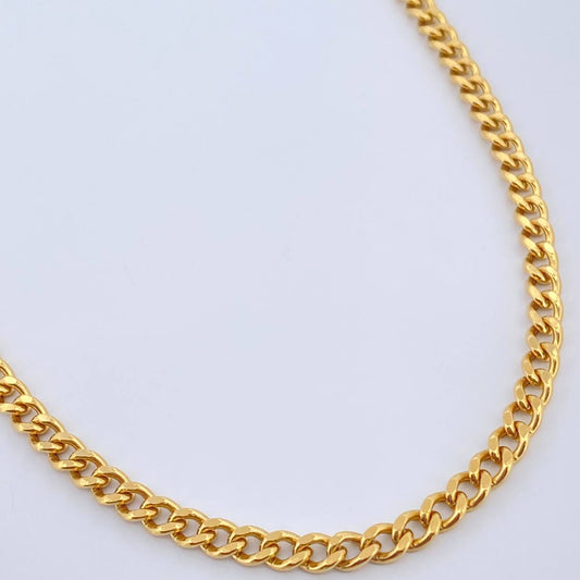 Cadena Cubana 12.25gr / 64.5cm / 3.78mm Oro Amarillo +1 18K $