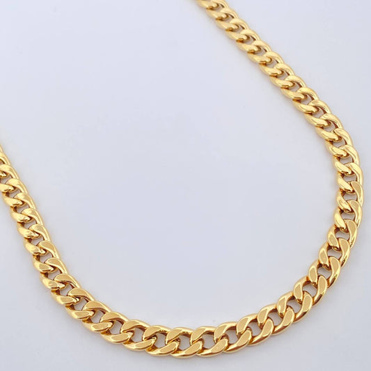 Cadena Cubana 8.65gr / 59.5cm / 5.7mm Oro Amarillo +1 18K $