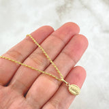 Set Cadena y Dije Lazo + Virgen Guadalupe 1.4gr / Oro 18K (Oferta) ©