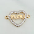 Herraje Corazon Mama 1.2gr / 1.8cm / Dos Oros Amarillo Blanco 18K %