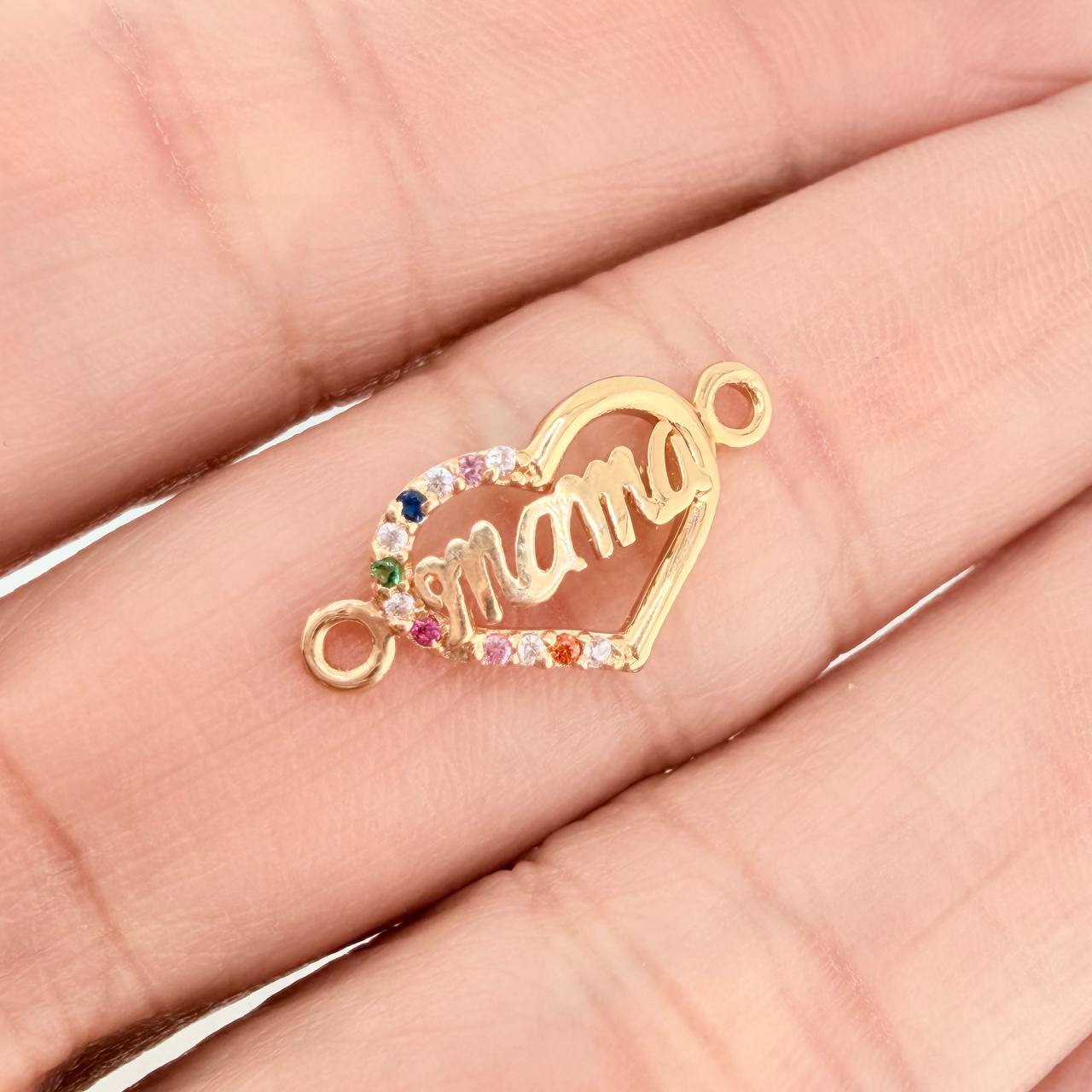 Herraje Corazon Mama 0.95gr / 2cm / Oro Amarillo 18K %