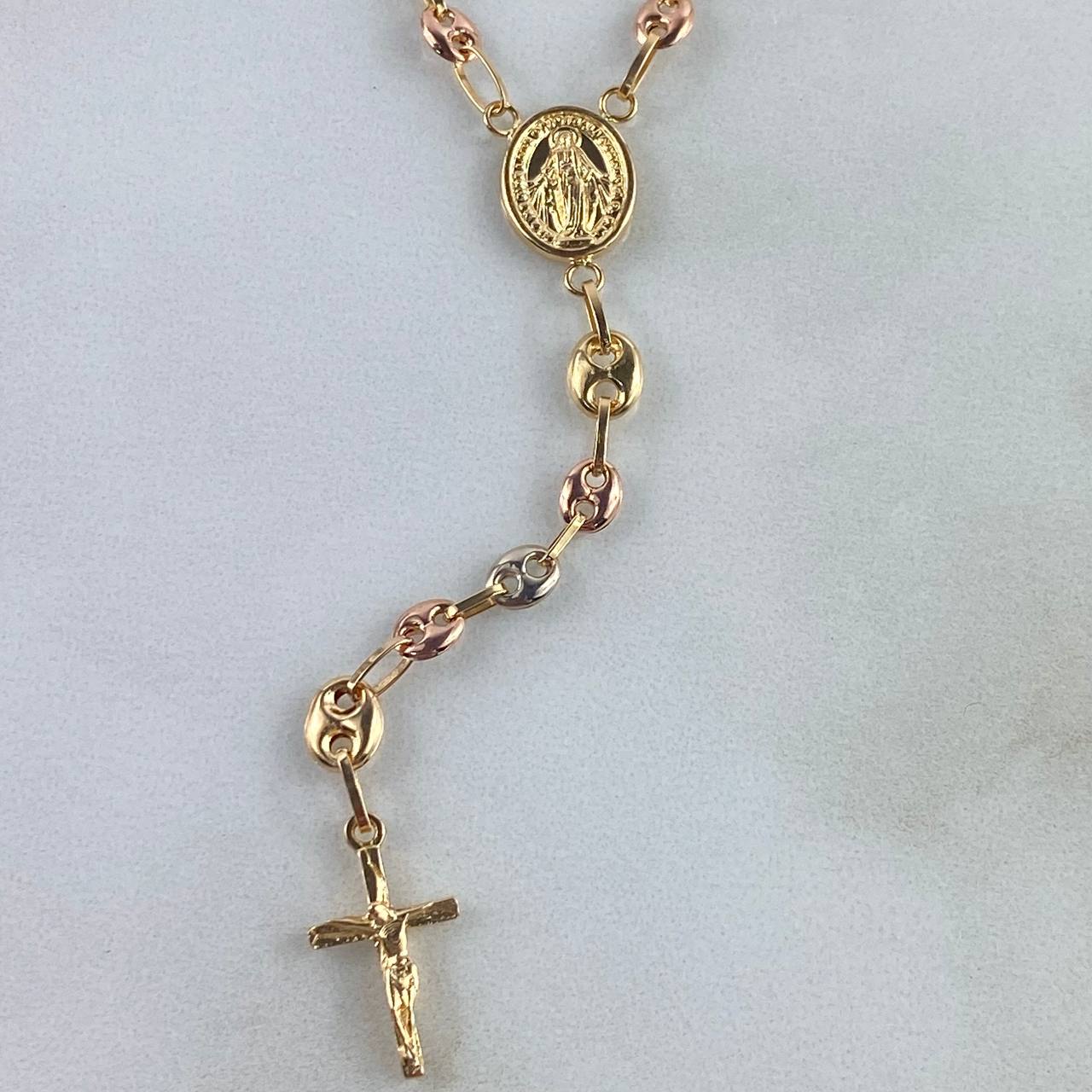 Rosario GC Virgen Milagrosa 10.3gr / 50cm / 4mm Liso Tres Oros *