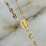 Rosario GC Virgen Milagrosa 10.3gr / 50cm / 4mm Liso Tres Oros *