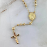 Rosario Virgen de Guadalupe 19.15gr / 55cm / 5mm-6mm Diamantada circones blancos Oro Amarillo *