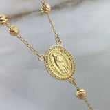 Rosario Virgen de Guadalupe 19.15gr / 55cm / 5mm-6mm Diamantada circones blancos Oro Amarillo *
