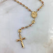 Rosario GC Virgen Milagrosa 14.3gr / 60cm / 4.5mm Liso Circones Blancos Tres Oros *