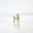 Dije Letra M Silueta 0.2gr / 1.3cm / Circones Blancos Oro Amarillo
