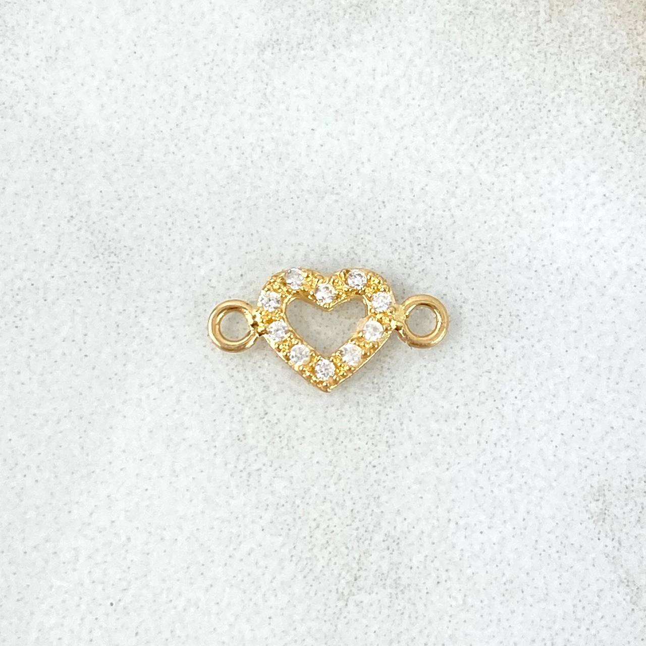 Herraje Corazon 0.3gr / 1.1cm / Circones Blancos Oro Amarillo
