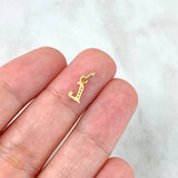 Dije Letra L Cursiva 0.25gr / 1.2cm / Circones Blancos Oro Amarillo