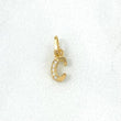 Dije Letra C Cursiva 0.25gr / 1.1cm / Circones Blancos Oro Amarillo