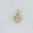 Dije Corazon 0.35gr / 1.2cm / Circones Blancos Oro Amarillo