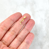 Dije Letra J Cursiva 0.35gr / 1.6cm / Circones Blancos Oro Amarillo