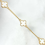 Pulso Cubano Trevol VCyA 3.8gr / 19.5cm / 1.2mm Nacar Blanco Liso Oro Amarillo Nac.Esp. ©