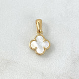 Dije Trebol VCyA 0.95gr / 1.7cm / Nacar Blanco Liso Oro Amarillo Nac.Esp. ©