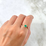Anillo Solitario Destello Abrazado 2gr / T6 3/4 / Esmeraldas 33 Puntos - Diamante Blanco 1 Punto Oro Amarillo (Joya)