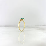 Anillo Solitario Destello Abrazado 2gr / T6 3/4 / Esmeraldas 33 Puntos - Diamante Blanco 1 Punto Oro Amarillo (Joya)