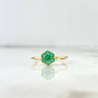 Anillo Flor Sellada 2.1gr / T6 1/2 / Esmeraldas 30pts Oro Amarillo (Joya) ©