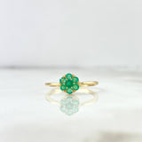 Anillo Flor Sellada 2.1gr / T6 1/2 / Esmeraldas 30pts Oro Amarillo (Joya) ©