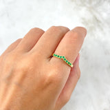 Anillo Tiara en V Escondido 2.05gr T6 3/4 Esmeraldas 25pts Oro Amarillo (Joya)*