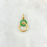 Dije Aros Superpuesto 1.5gr / 2.5cm / Esmeraldas 36pts Oro Amarillo (Joya) ©