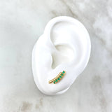 Topos Curva Mesetal 2.1gr / Esmeraldas 24pts Broche Mariposa Oro Amarillo (Joya) ©