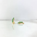 Topos Curva Mesetal 2.1gr / Esmeraldas 24pts Broche Mariposa Oro Amarillo (Joya) ©