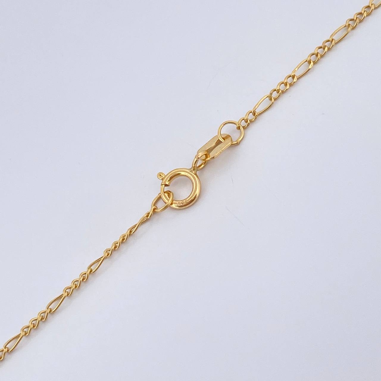 Cadena Figaro 1.05gr / 49.3cm / 1.13mm Oro Amarillo +1 18K $