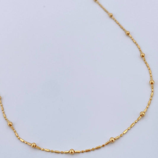 Cadena Morse Esferas 1.9gr / 45.2cm / 2mm Oro Amarillo +3 18K $
