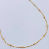 Cadena Morse Esferas 1.9gr / 45.2cm / 2mm Oro Amarillo +3 18K $