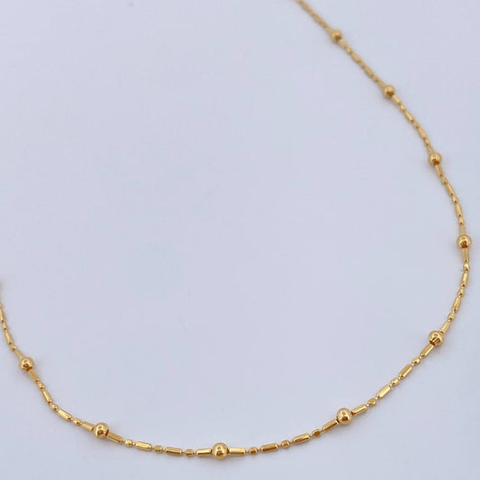 Cadena Morse Esferas 1.95gr / 45.3cm / 2mm Oro Amarillo +3 18K $