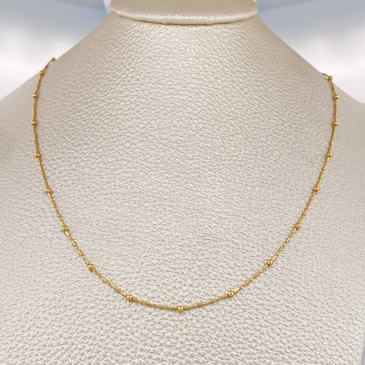 Cadena Morse Esferas 1.95gr / 45.3cm / 2mm Oro Amarillo +3 18K $