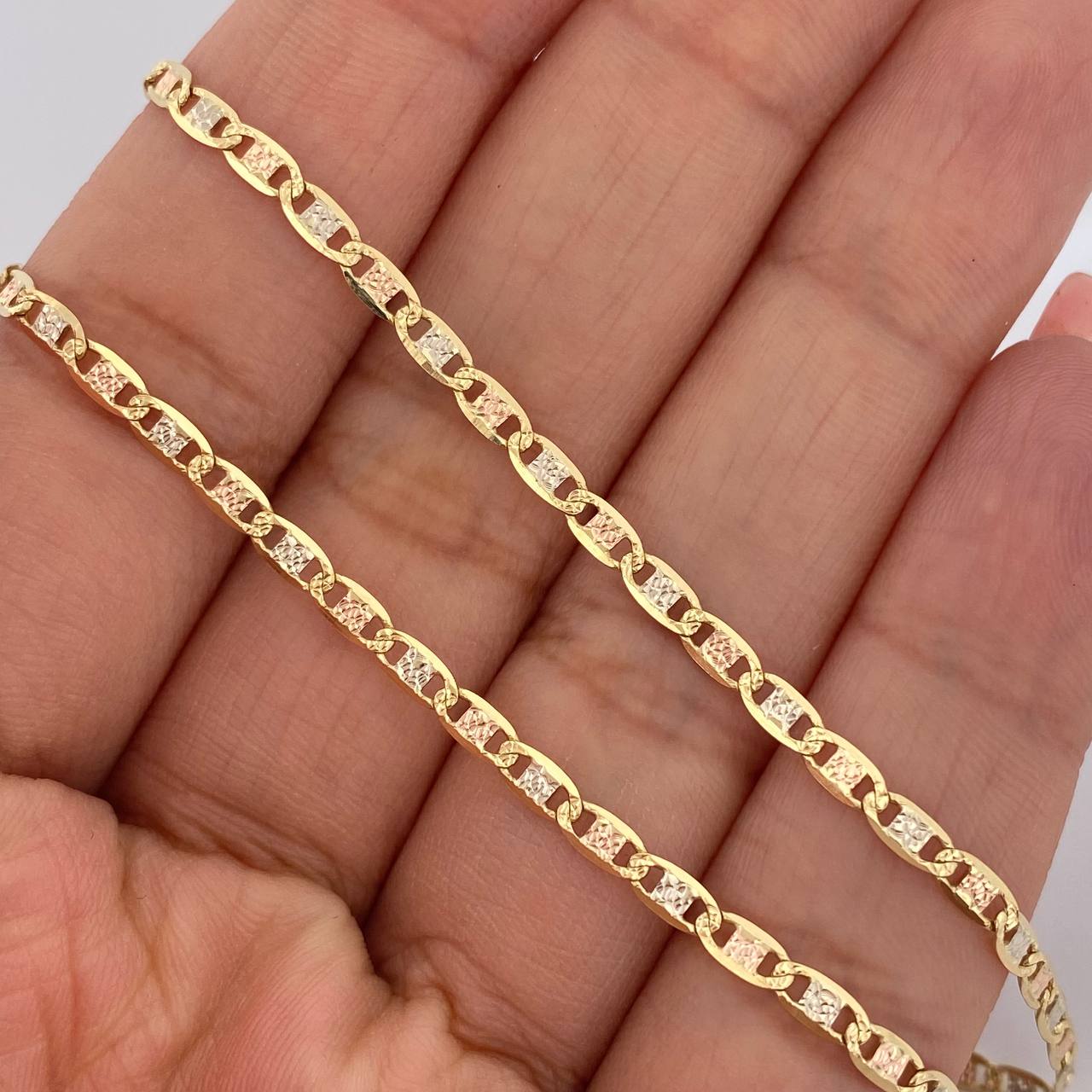 Cadena Escalera Plana 6.05gr / 50.5cm / 2.5mm Tres Oros +3 18K $