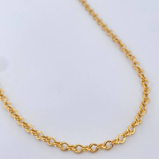 Cadena Roll-on Doble 4.05gr / 50.5cm / 3.21mm Oro Amarillo +3 18K $